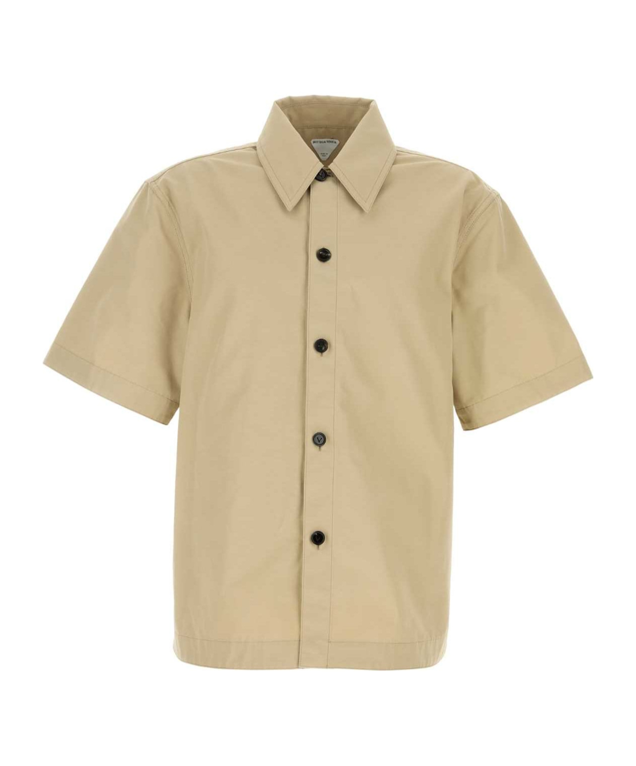 Bottega Veneta Nylon Blend Shirt With Back Pleat Detail In Nude