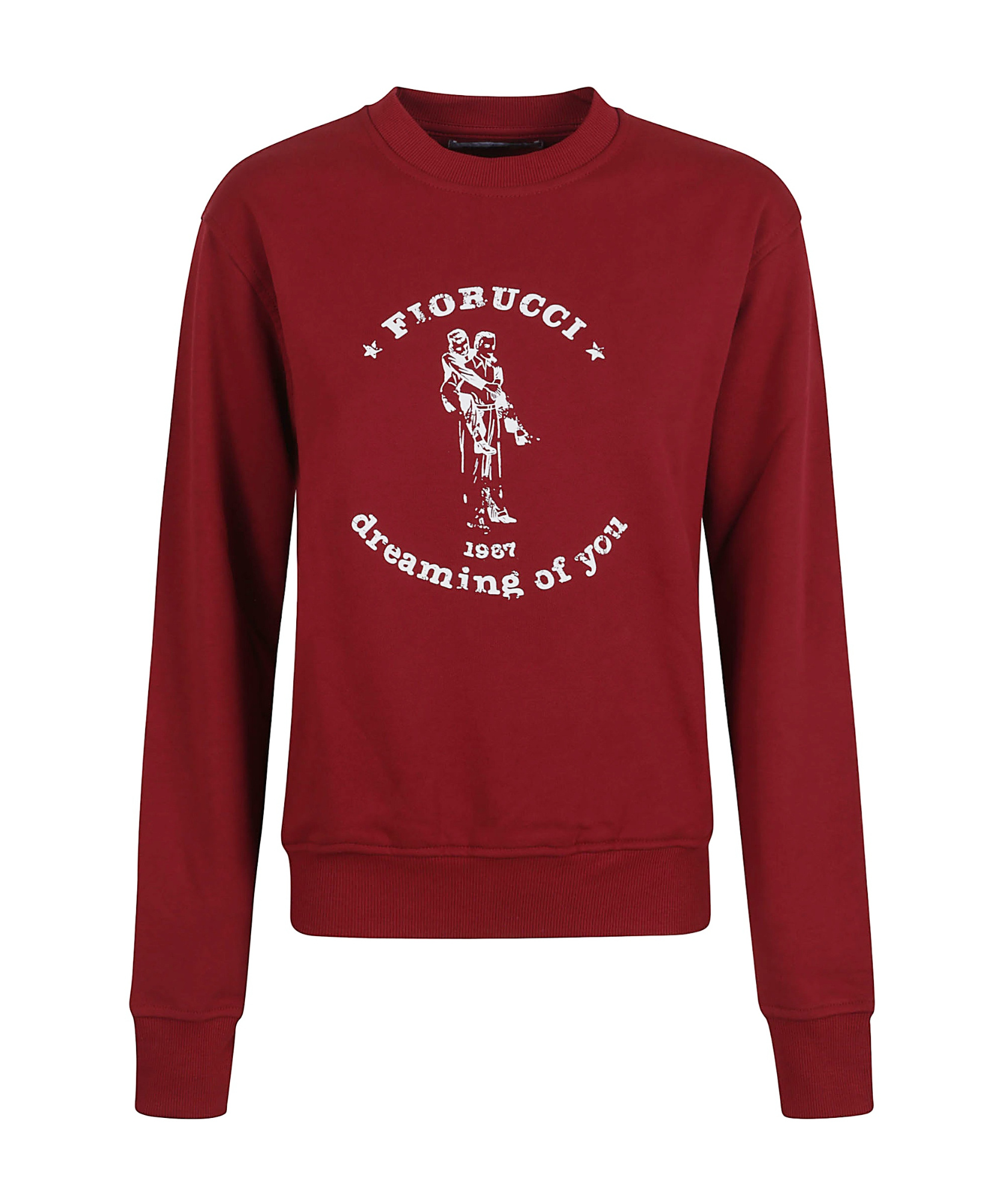 Fiorucci Burgundy Dreaming Of You Print Crewneck Sweatshirt In Burgundy Red
