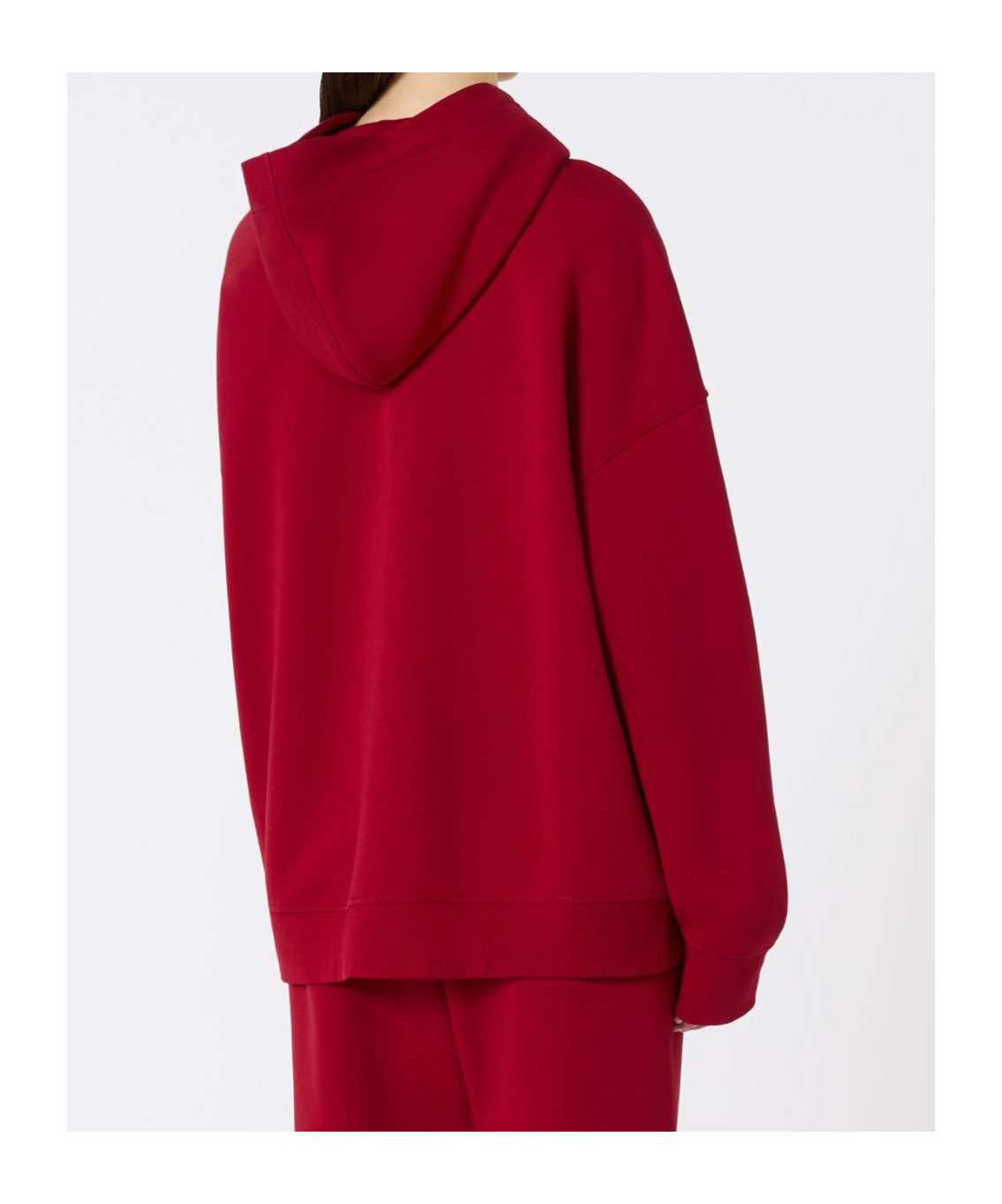 Max Mara Knitted Hooded Sweatshirt In Red