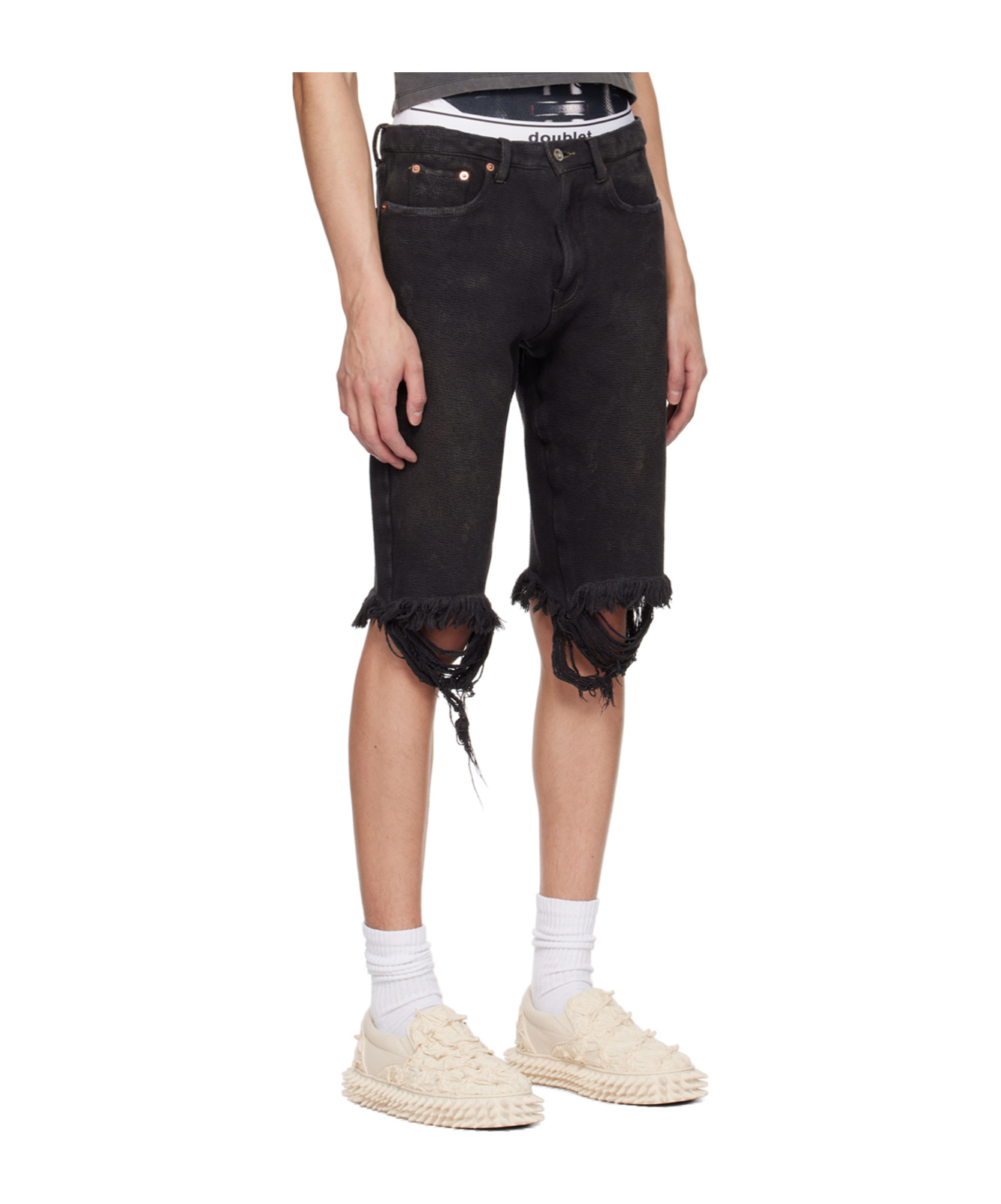 Doublet Belt-loop Shorts In Black