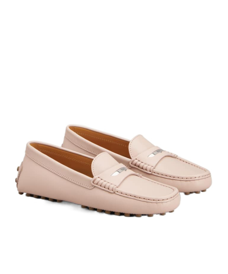 Tod's Round-head Minoccasin-bean Shoes In Nude