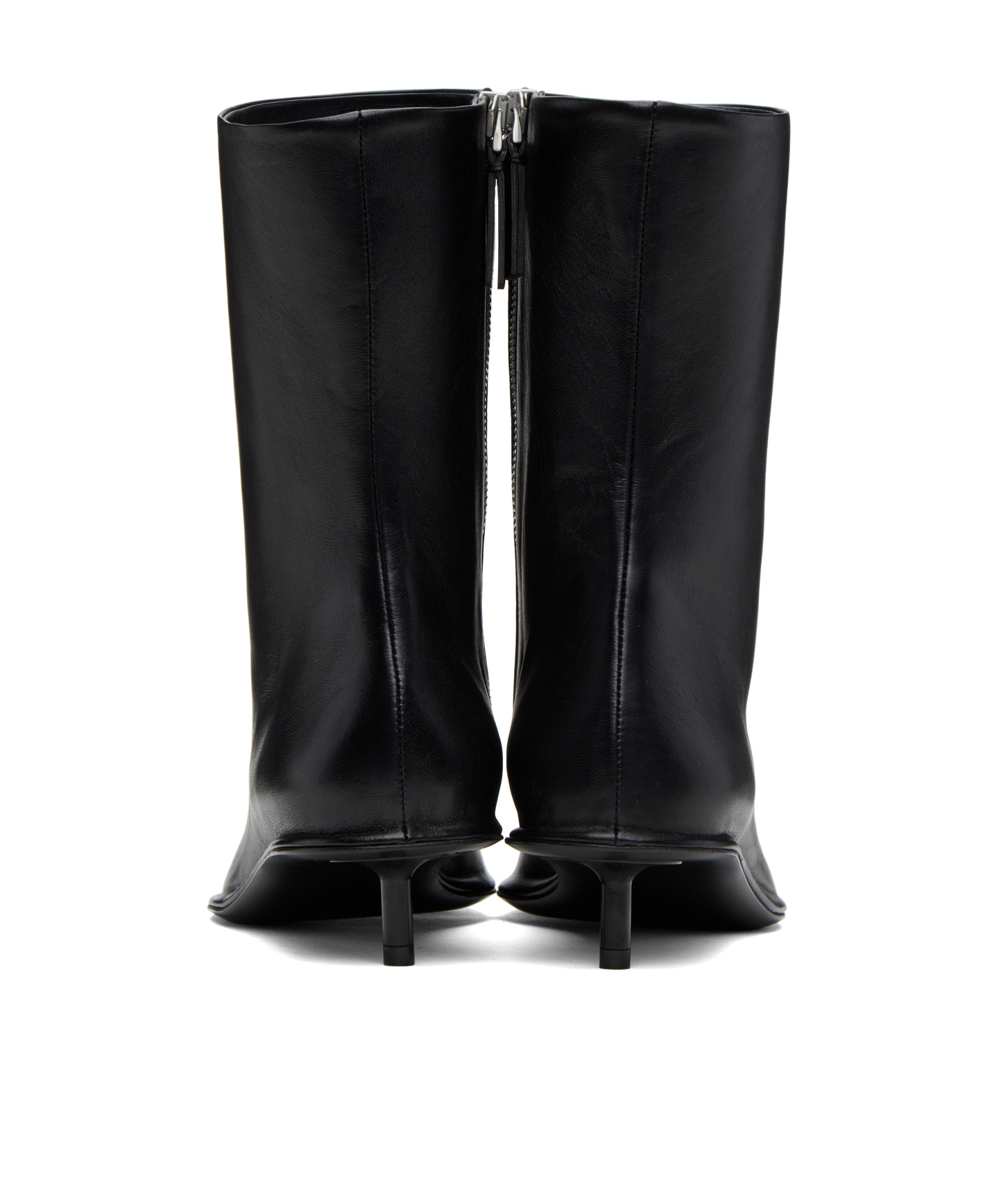Jil Sander Black Square Toe Boots In Black