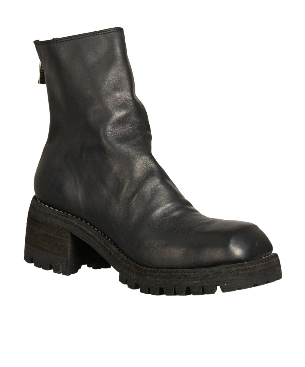 Guidi Thick Heel Booties In Black