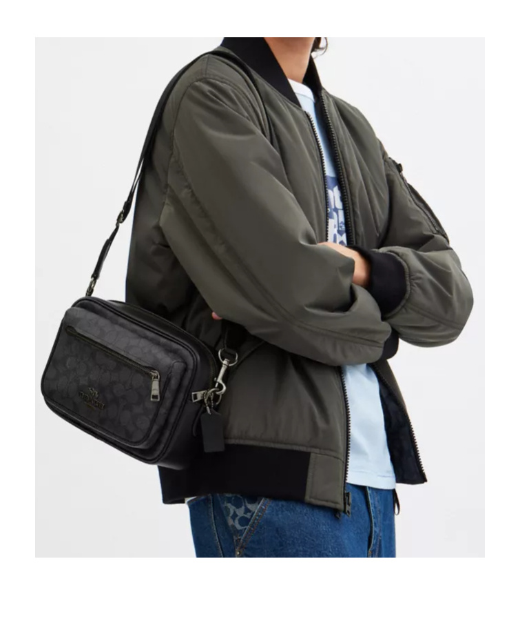 Coach Logo Cross-body Bag In Black