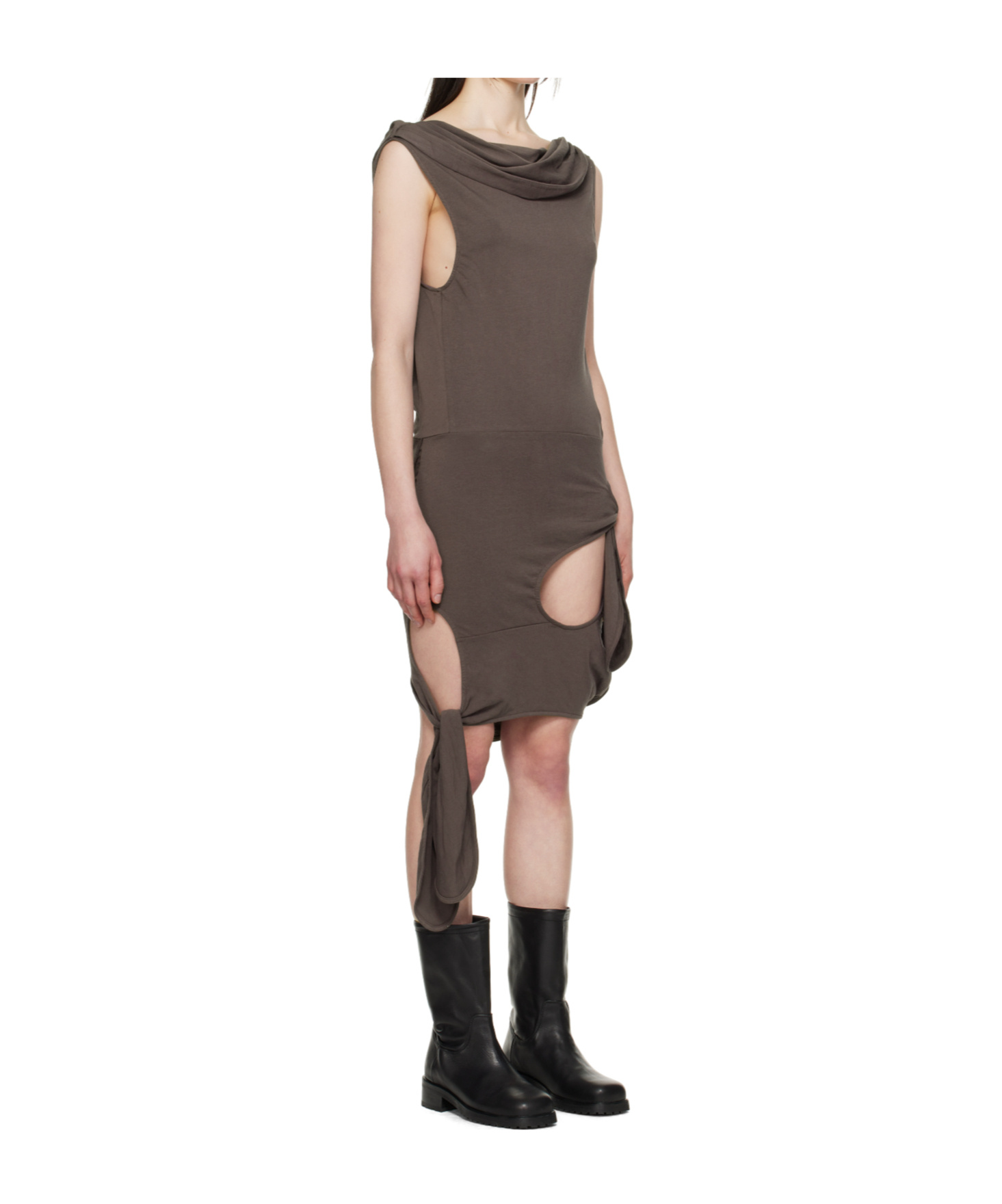 Open Yy Deconstructed Dress In Brown