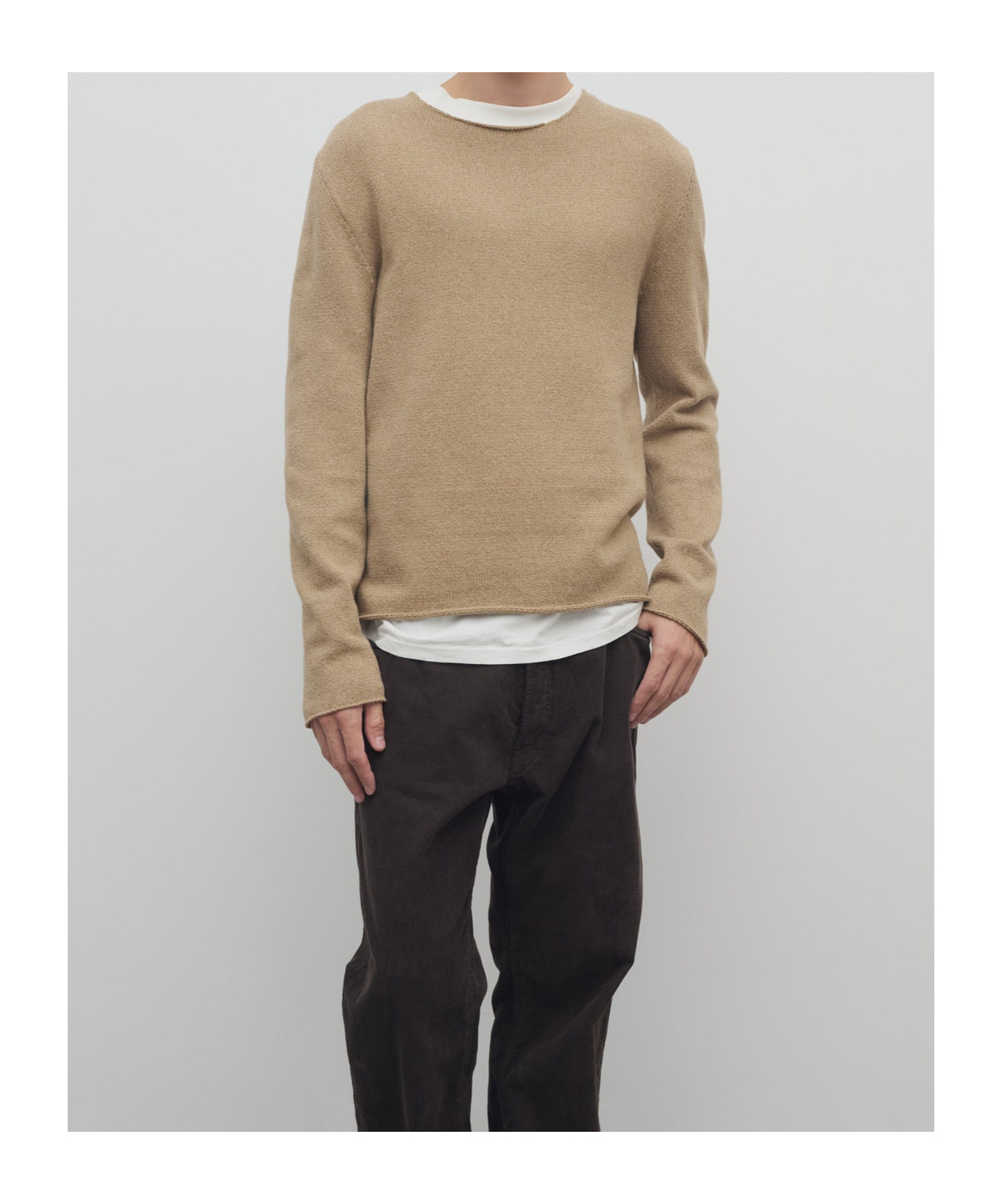 The Row Long-sleeved Wool Sweater In Beige Mixed Colors