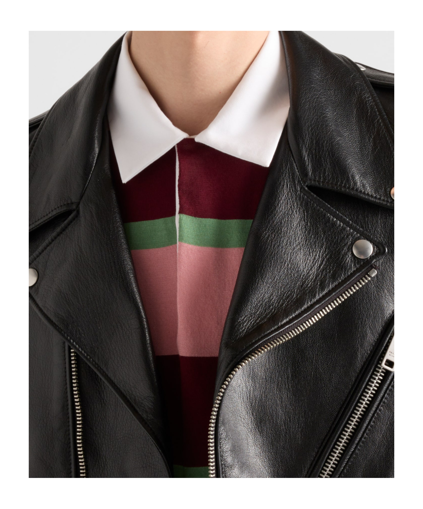 Prada Striped Silk And Cotton Polo Shirt In Wine Red