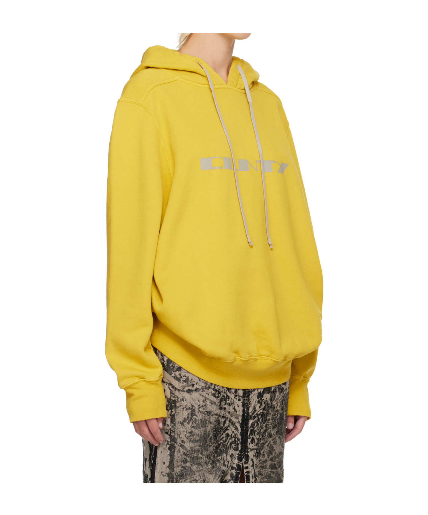Rick Owens Drkshdw Concordians Oversized Hooded Sweatshirt In Yellow