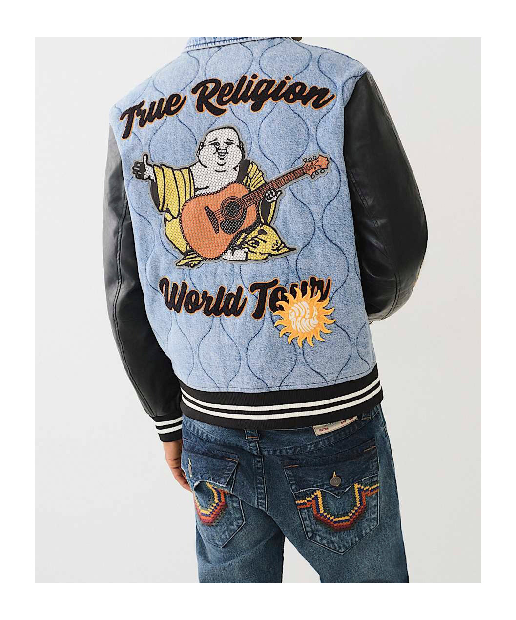 True Religion Long-sleeved Denim Coat In Blue