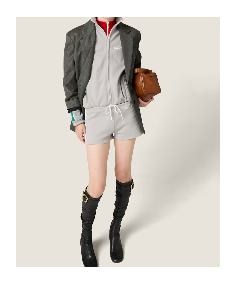 Miu Miu Technical Yarn Shorts In Multi