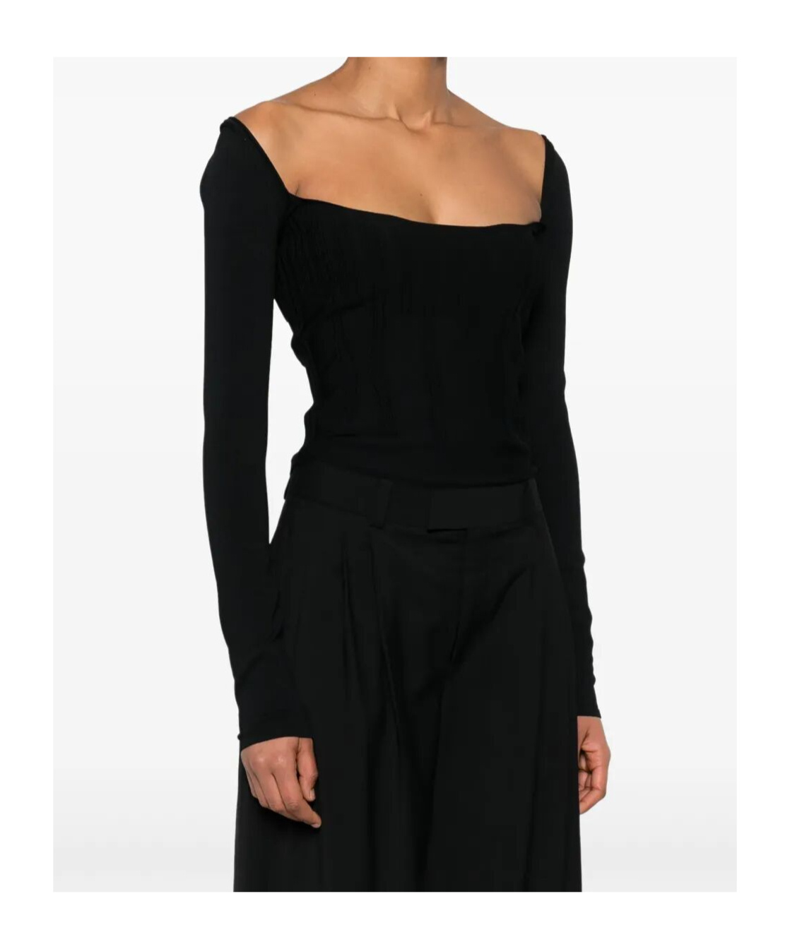Shop Mugler Boning-detail Sweater In Black