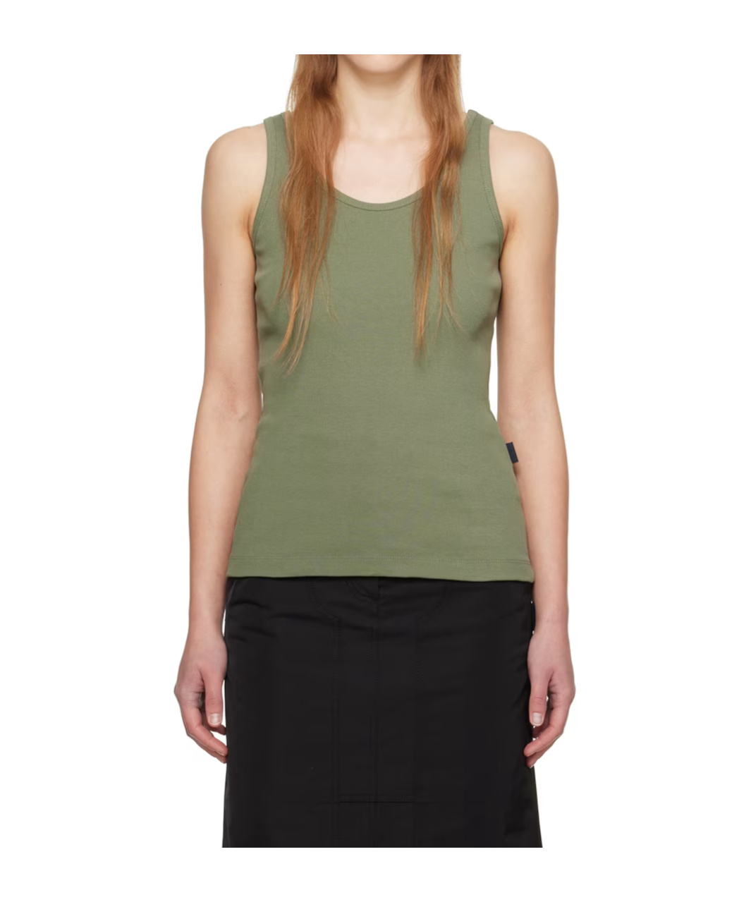 Juunj Green Scoop Tank Top In Green