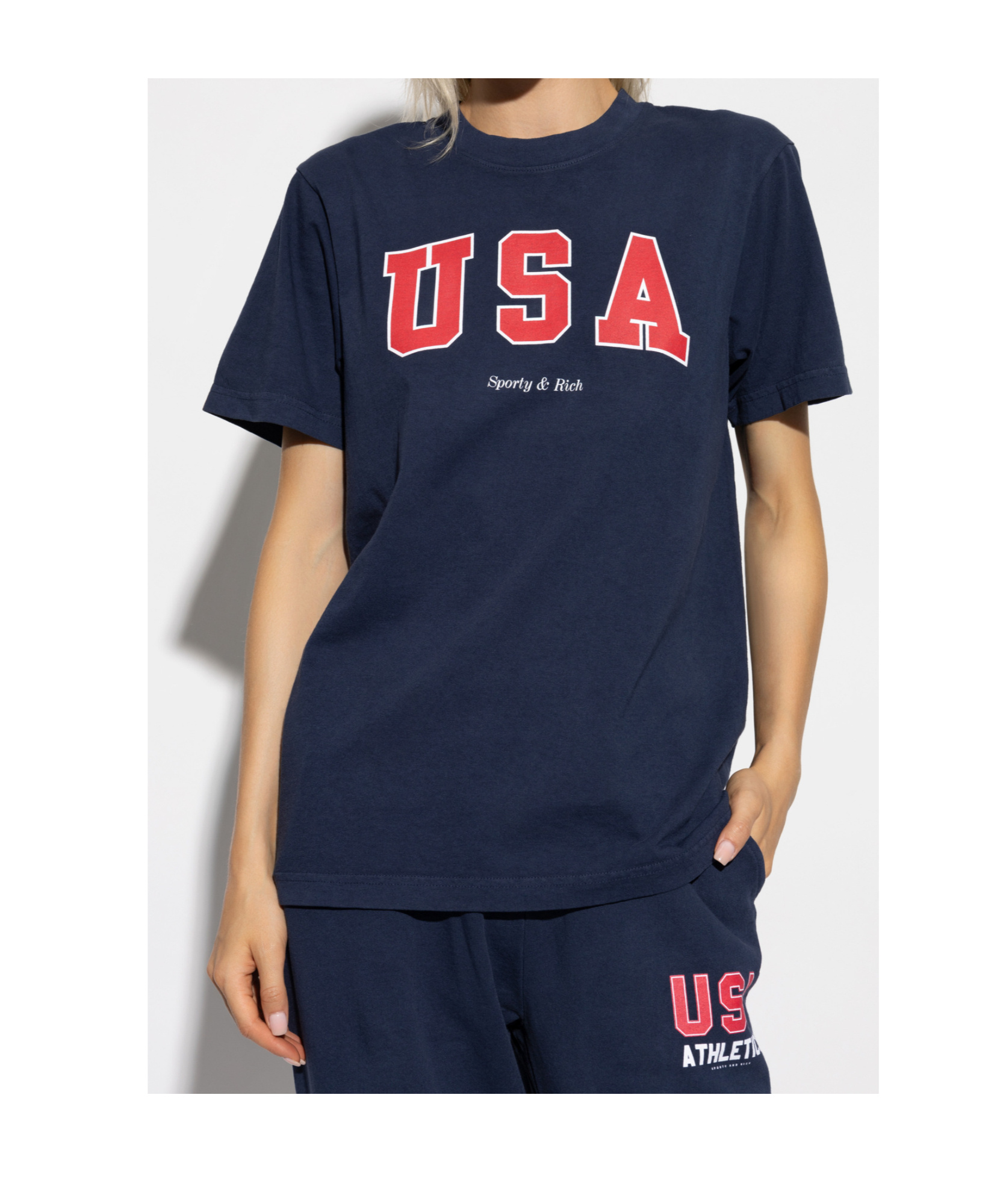 Shop Sporty And Rich Cotton T-shirt In Blue