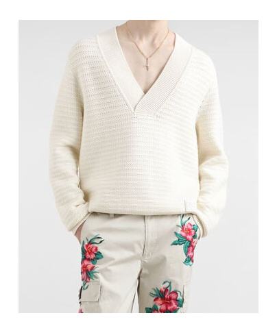 Dolce & Gabbana Wool V-neck Sweater With Dg Embroidery In White