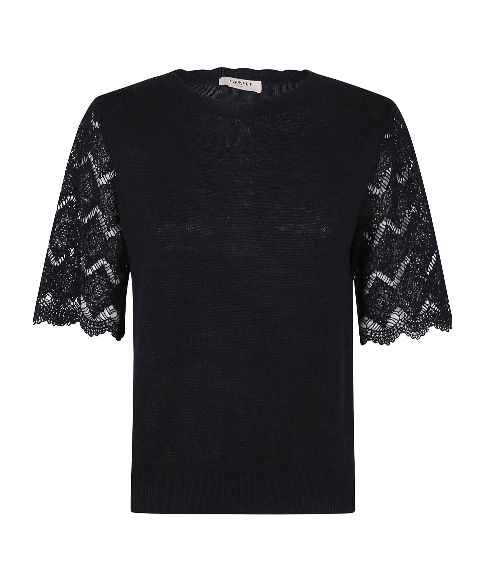 Shop Twinset Lace-sleeved Blouse