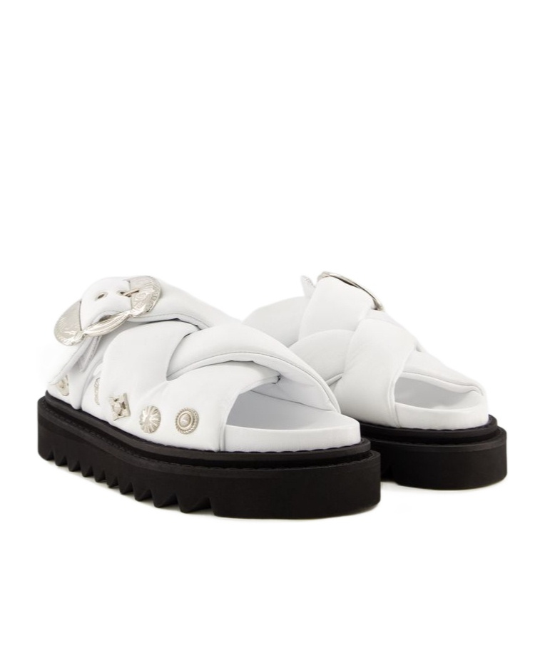 Toga Studded Slides In White