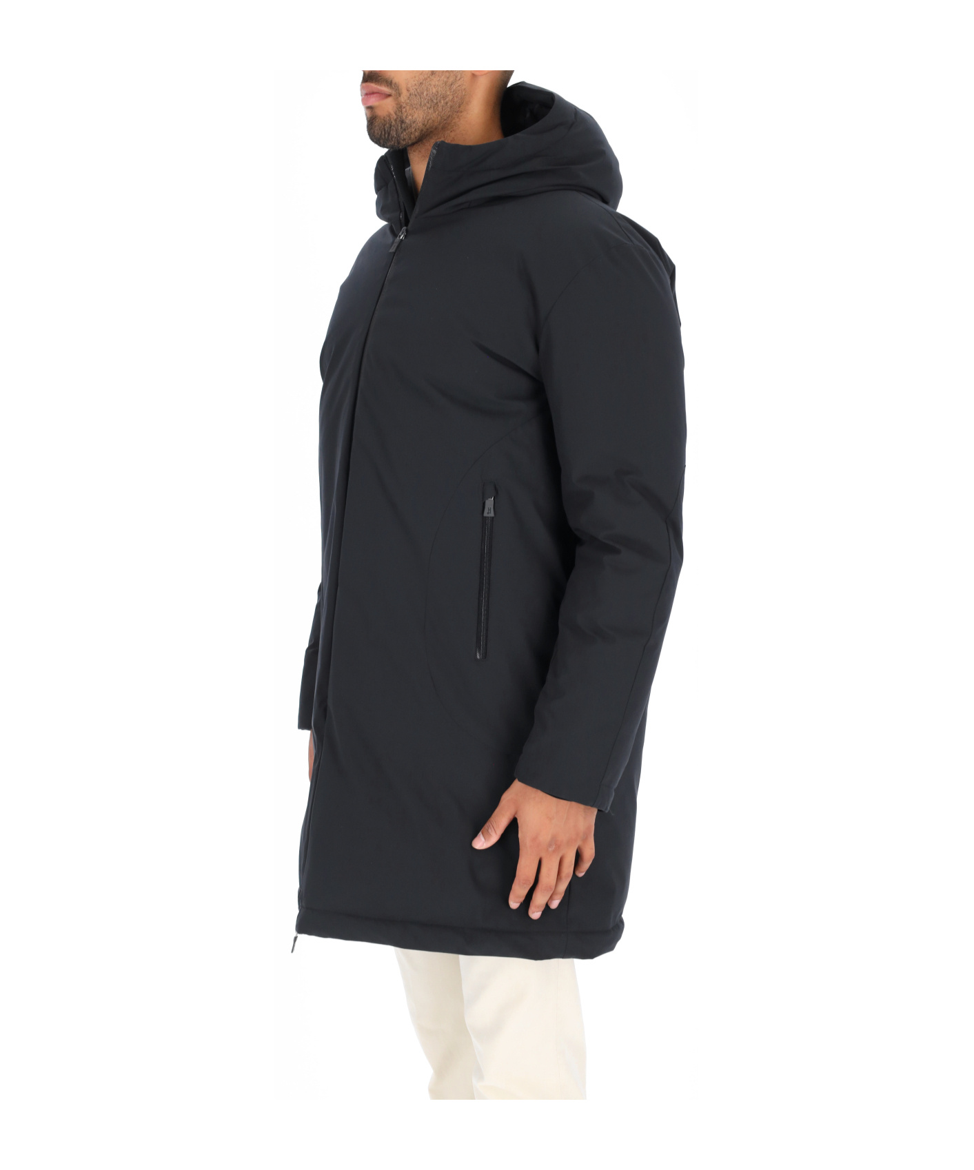 Herno Straight Hem Long-sleeved Carcoat In Green