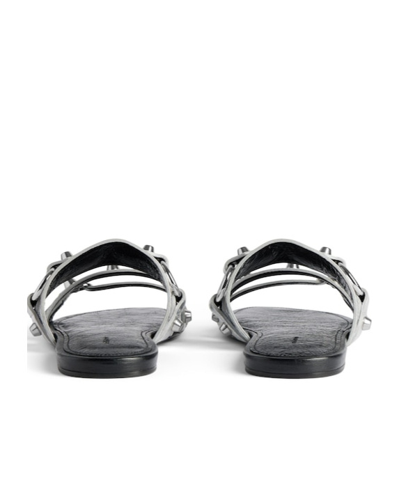 Balenciaga Buckle-detail Slides In Silver