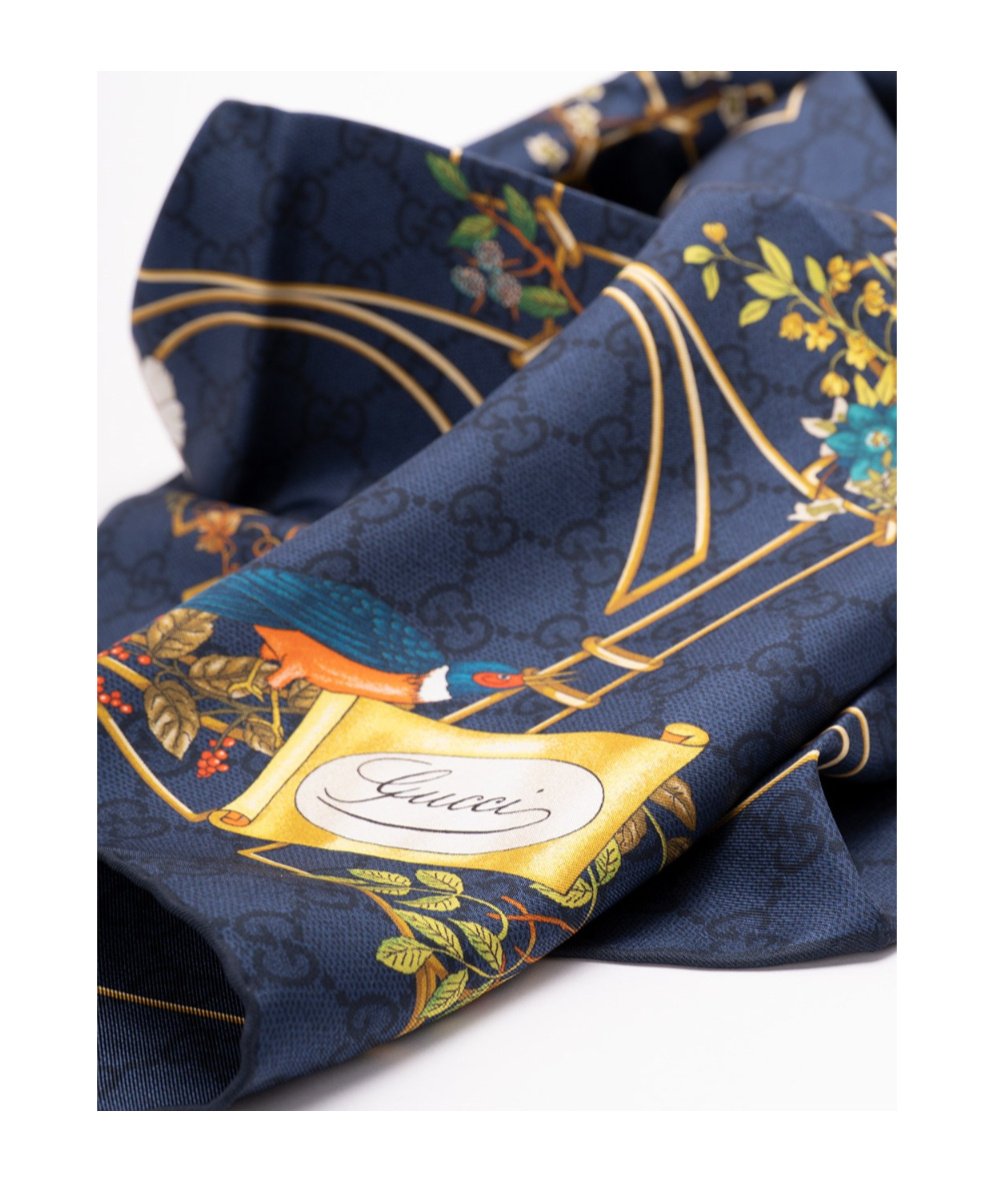 Gucci Printed Silk Scarf In Multi