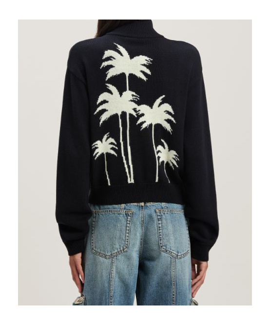 Shop Palm Angels Long-sleeved Sweater In Black