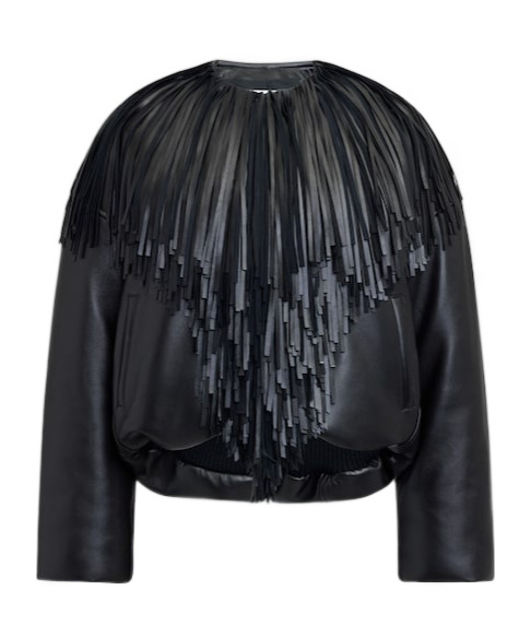 Alaïa Tassel Leather Pilot Jacket In Black