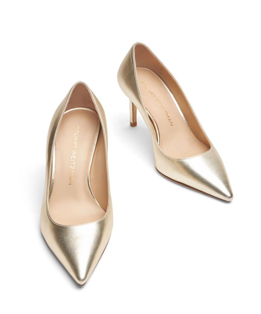 Stuart Weitzman Stuart 50mm Metallic Pumps In Nude