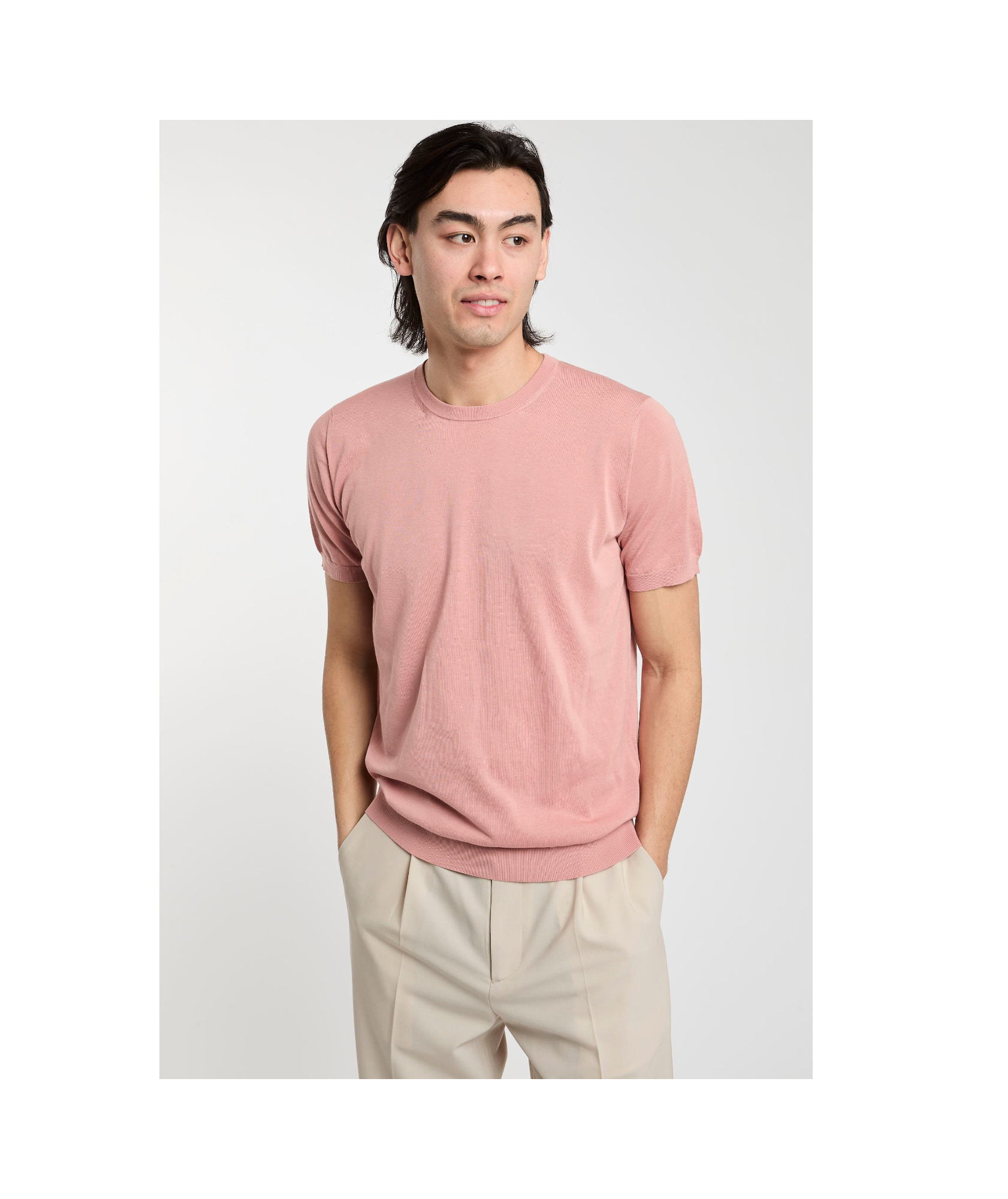 Drumohr Short-sleeves Fine-knit Jumper In Pink