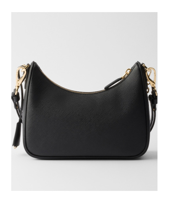 Prada Re-edition Leather Shoulder Backpack In Black