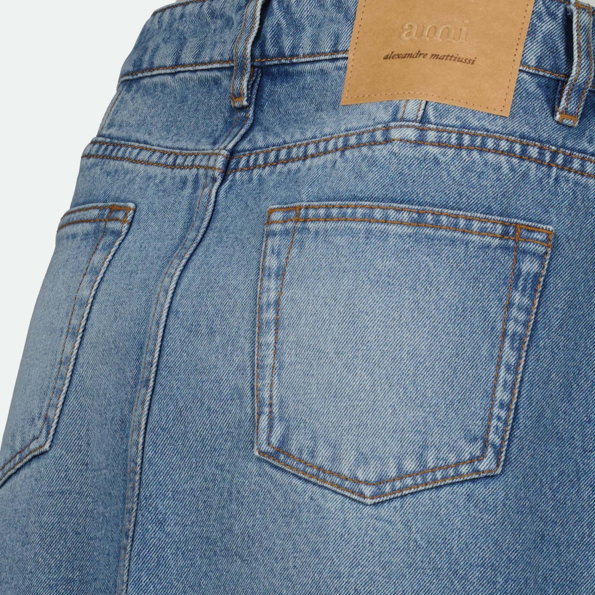 Ami Alexandre Mattiussi Ami Paris Denim Mini Skirt In Blue