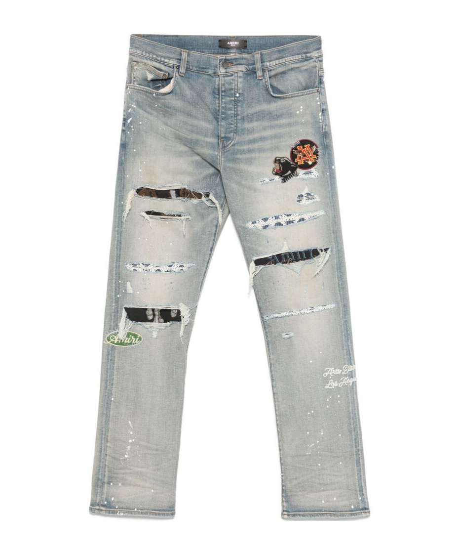 Amiri Belt-loop Jeans In Gray