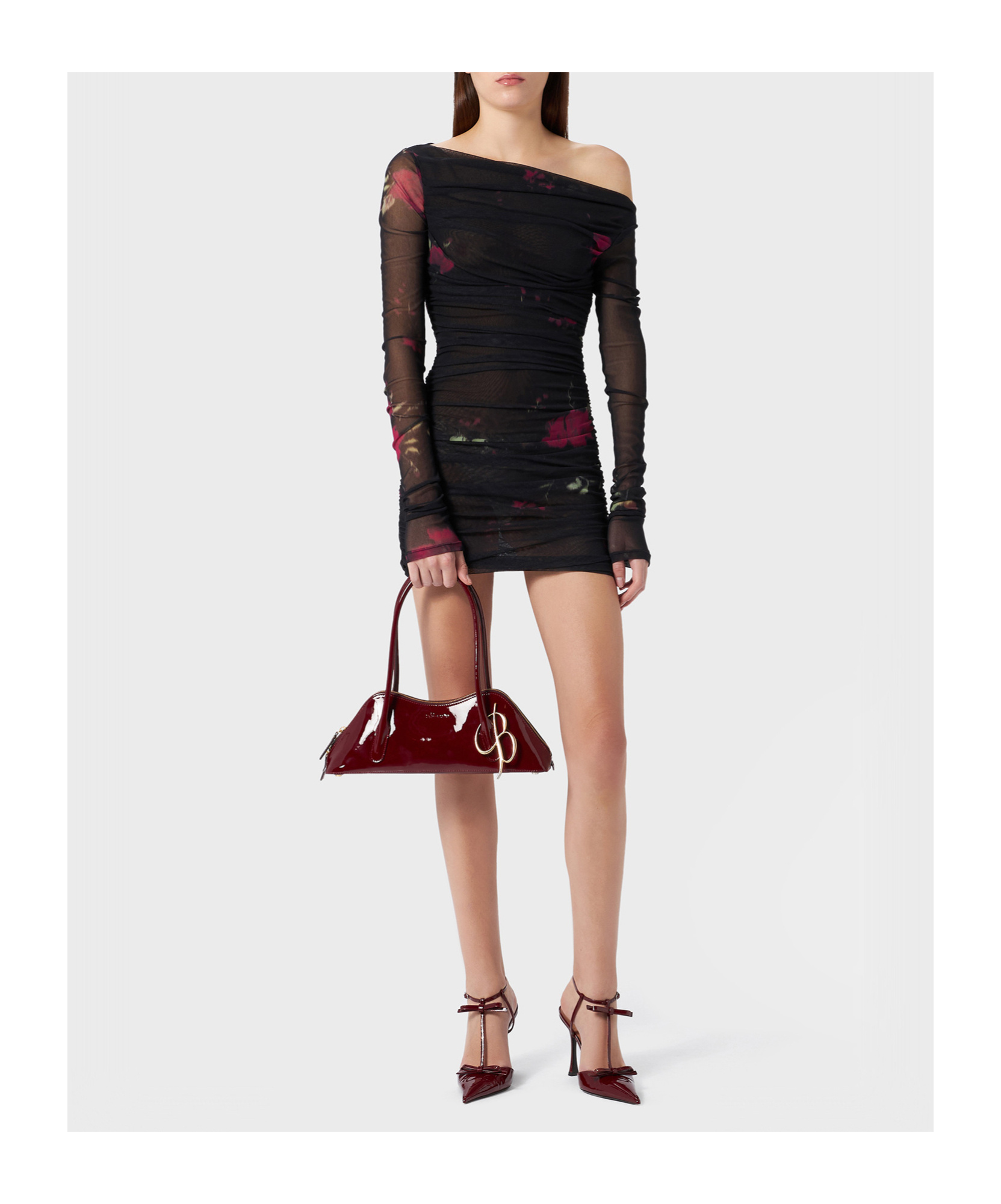 Blumarine Print Dress In Black