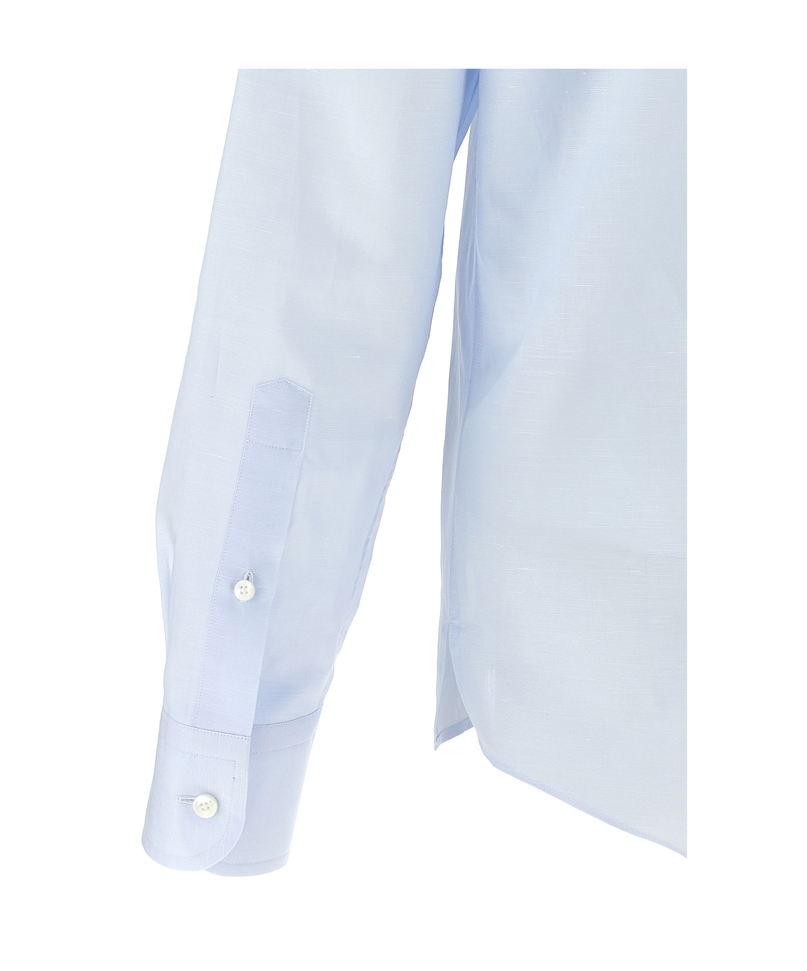 Zegna Linen Blend Shirt With Three-button Front In Blue