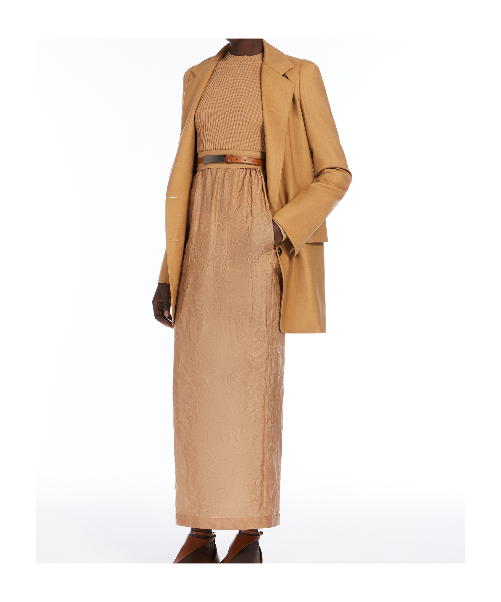 Max Mara Round-collar And Long-sleeved Sweater In Nude