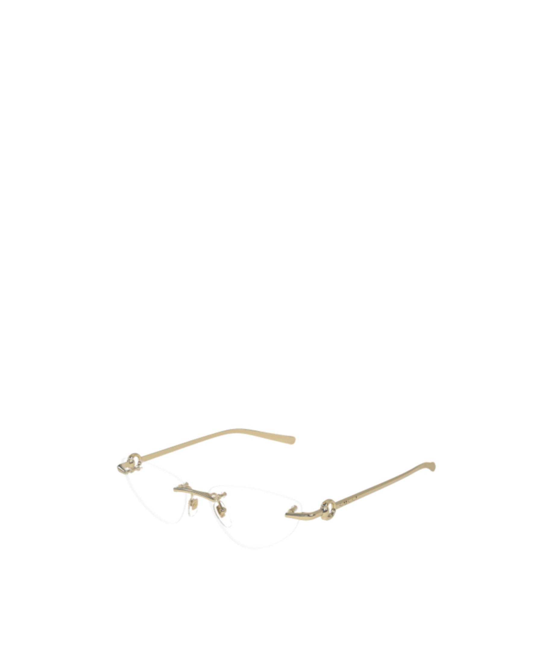 Gucci Gg1702o Linea Horsebit 002 Gold Trasparent Glasses In Gold