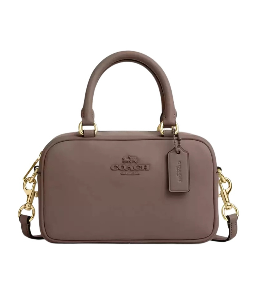 Shop Coach Logo Zipper Shoulder Bag In Brown