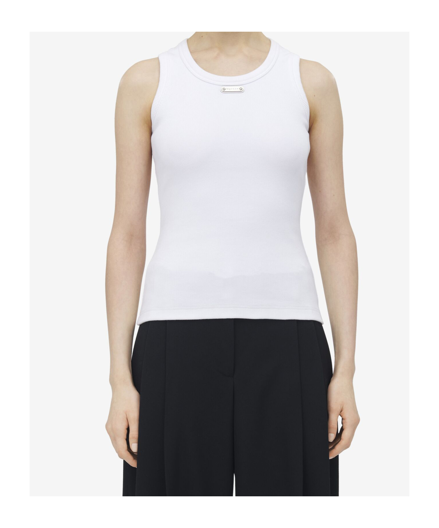 Alexander Mcqueen Mcqueen Placket Tank Top In White