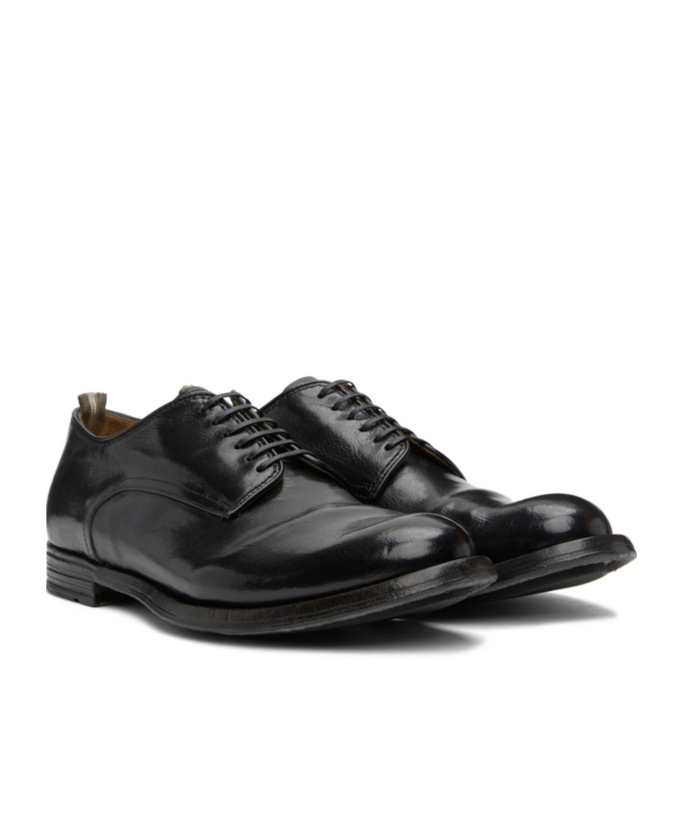 Officine Creative Concrete Leather Derby Shoes In Black