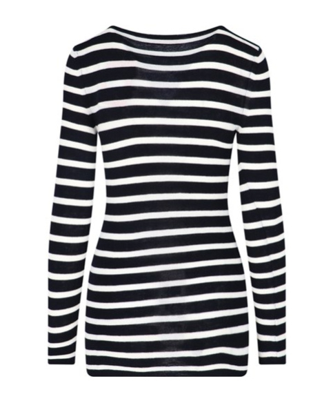 Valentino Striped Intarsia-knit Jumper In Black