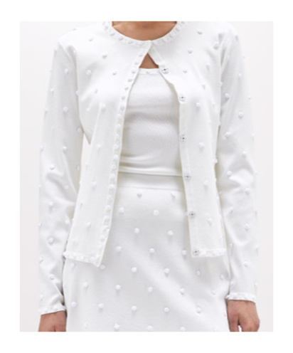 Shop Blugirl Floral-appliqué Tank Top And Cardigan Set In White