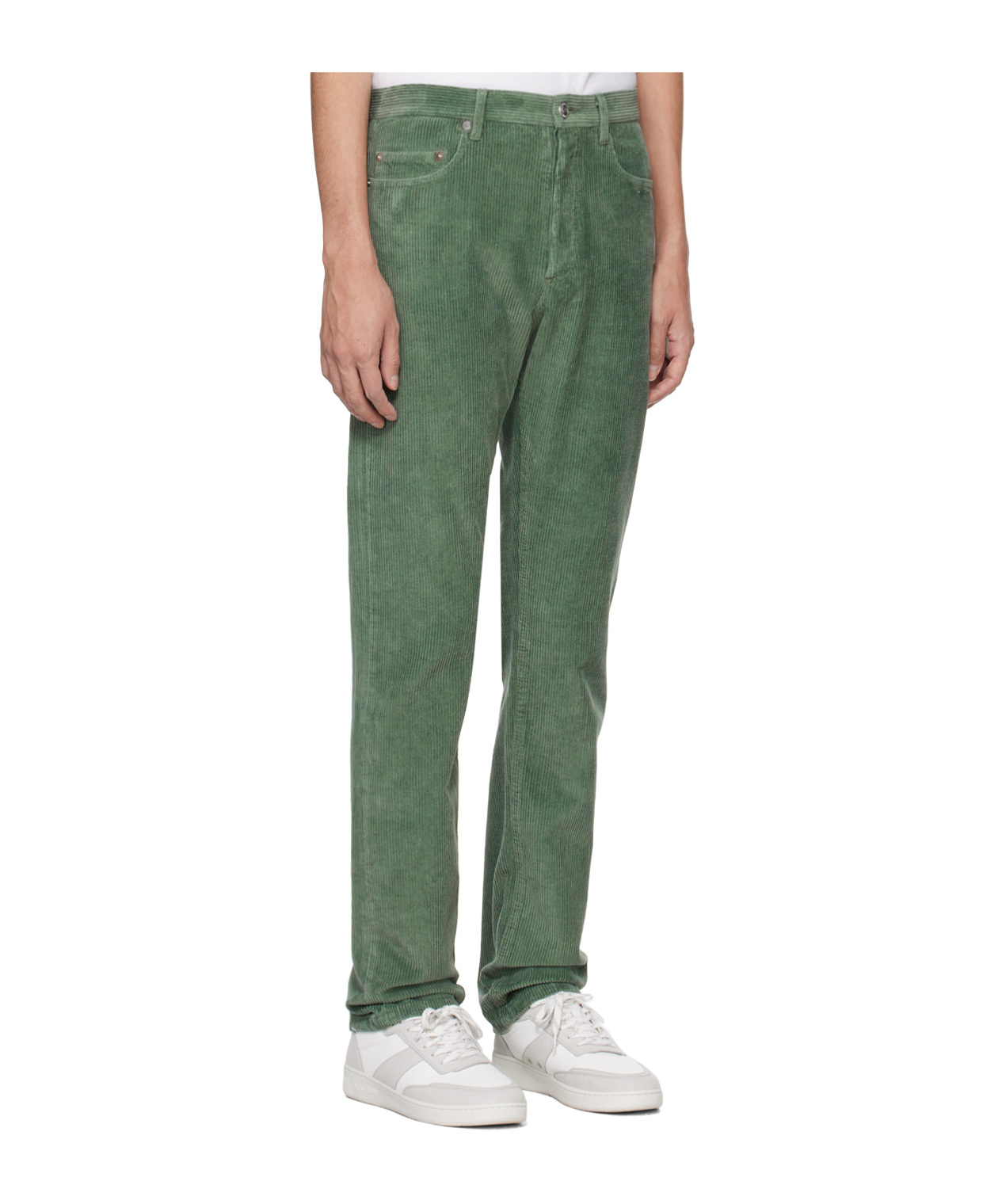 Apc Standard Button-down Casual Pants In Green