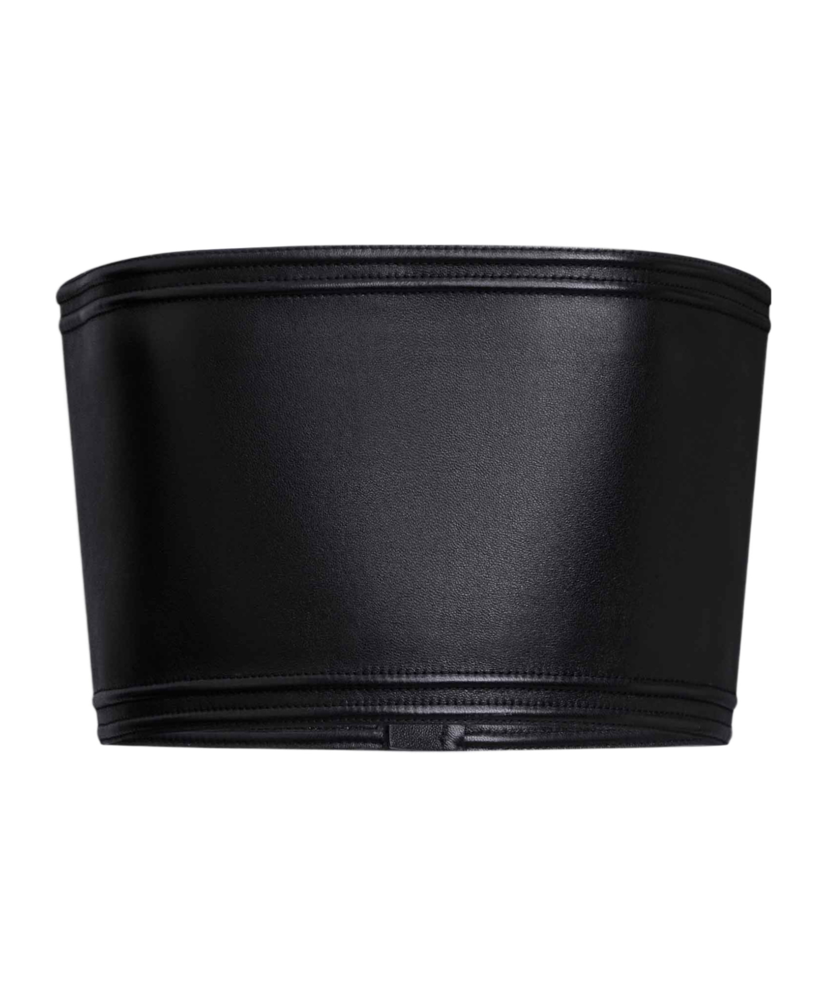 Alaïa Lambskin Leather Bustier Bandeau Top In Black