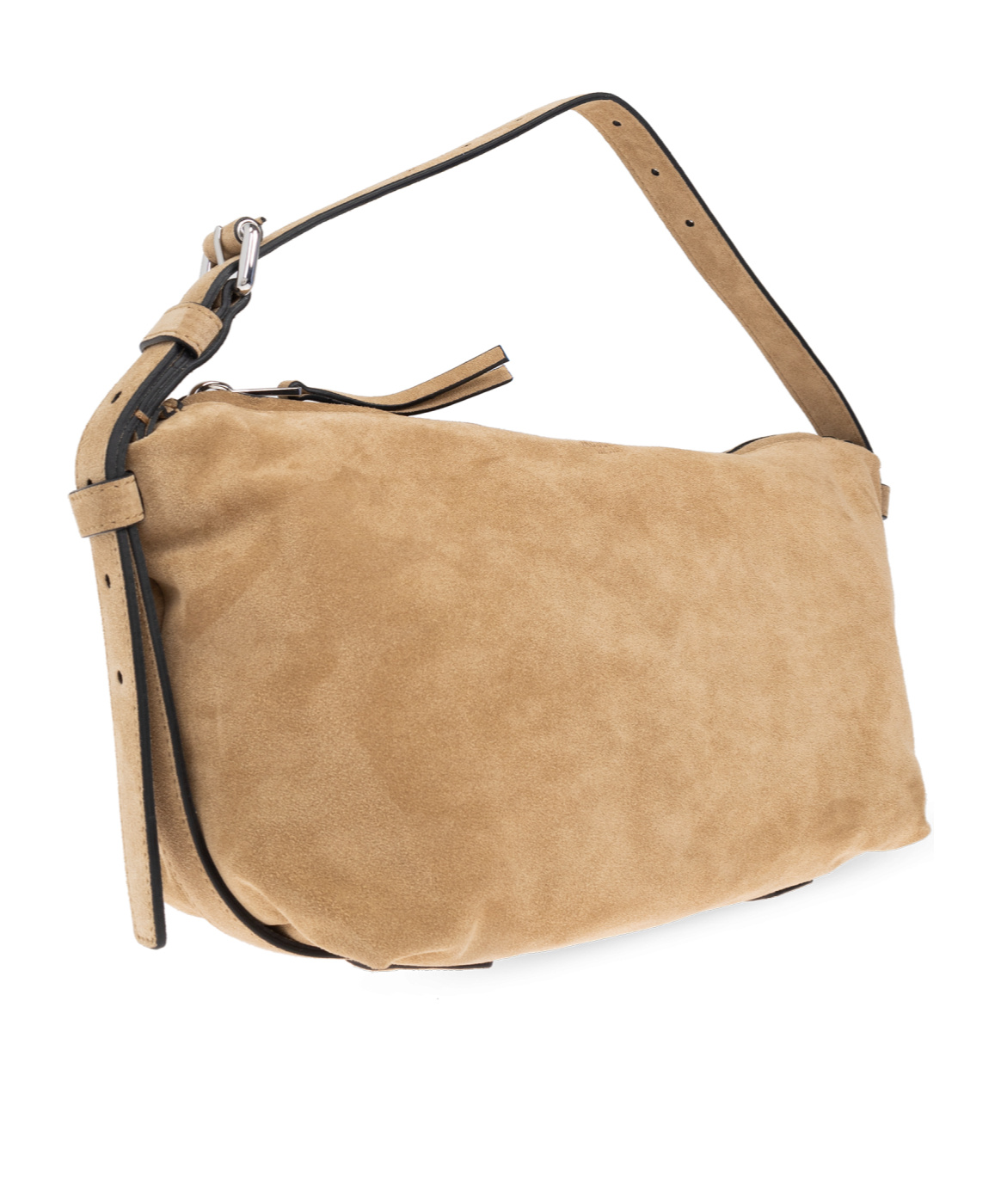 Moschino Suede Shoulder Bag In Nude