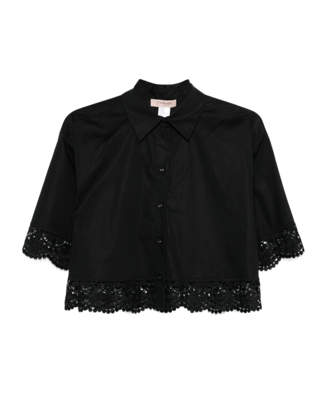 Shop Twinset Lace-trim Shirt