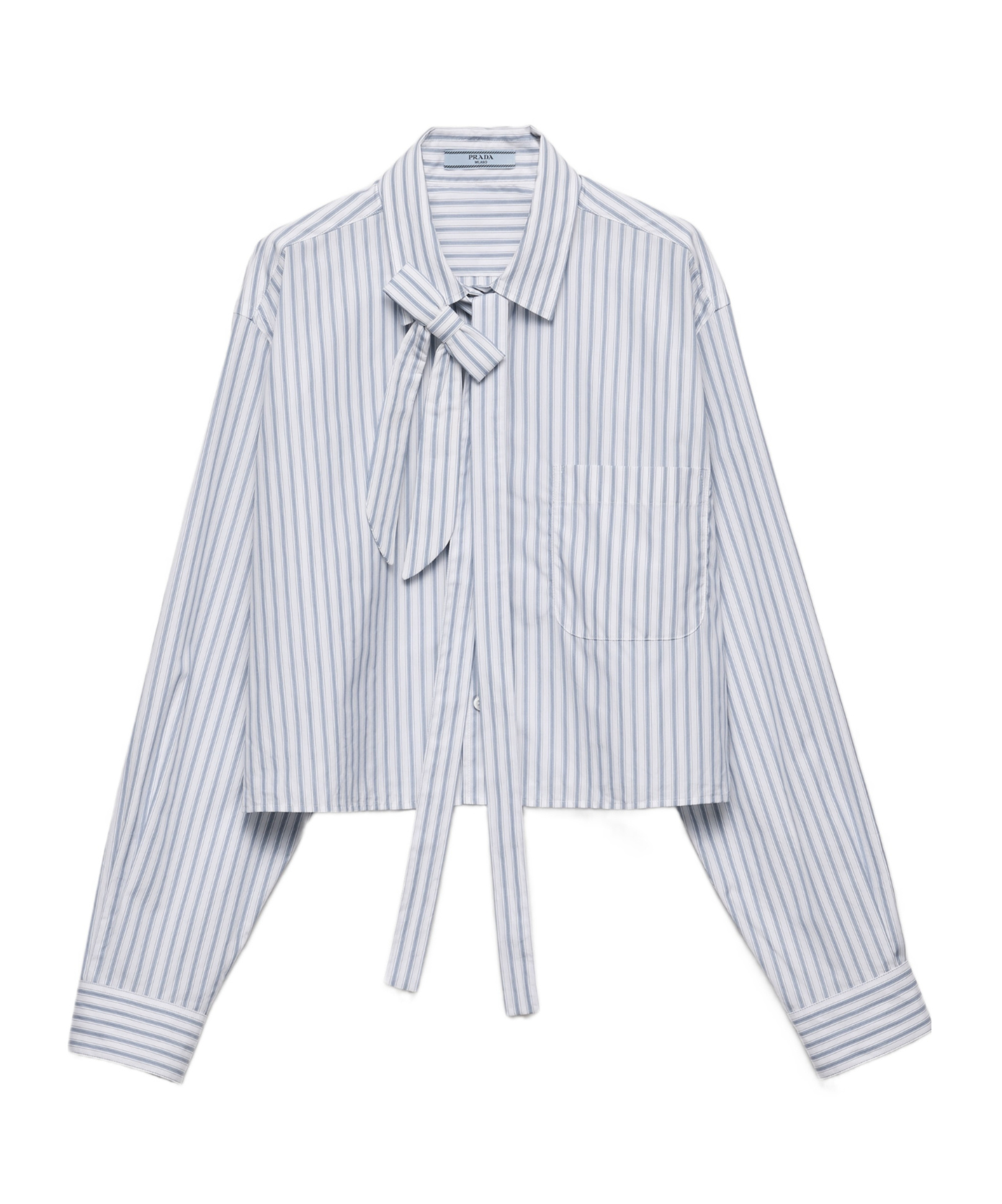 Prada Womens Light Blue Striped Cotton Poplin Shirt In Blue