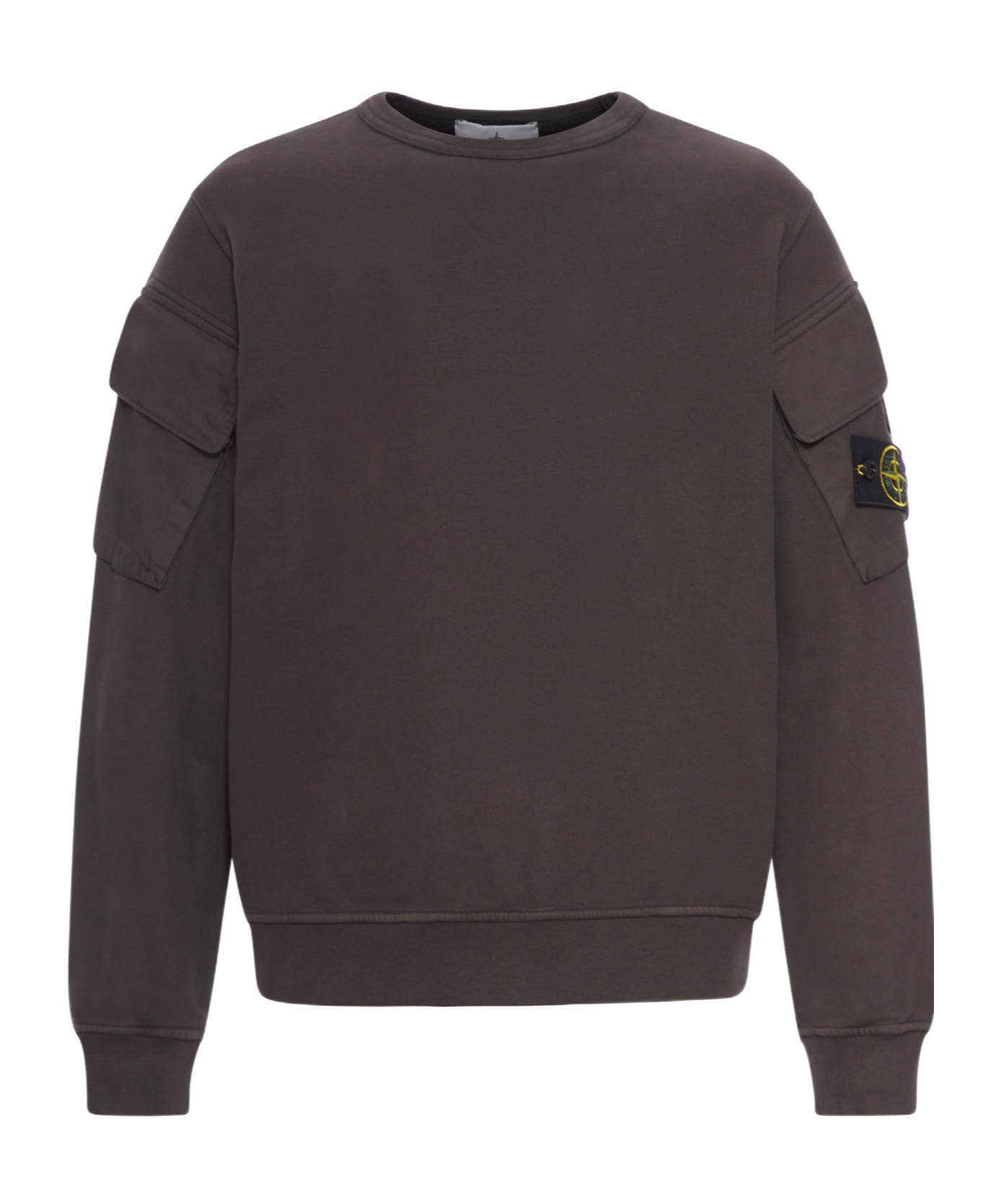 Stone Island Cotton Sweatshirt In Brown