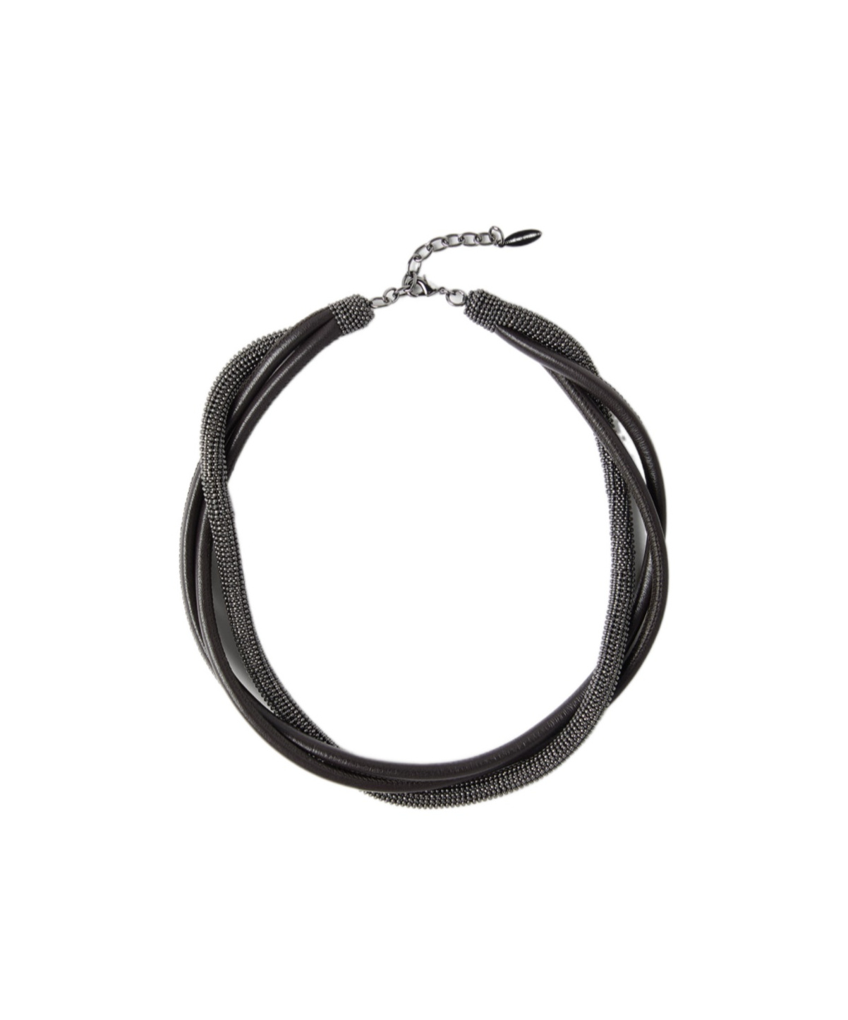 Brunello Cucinelli Precious Leather Choker In Black