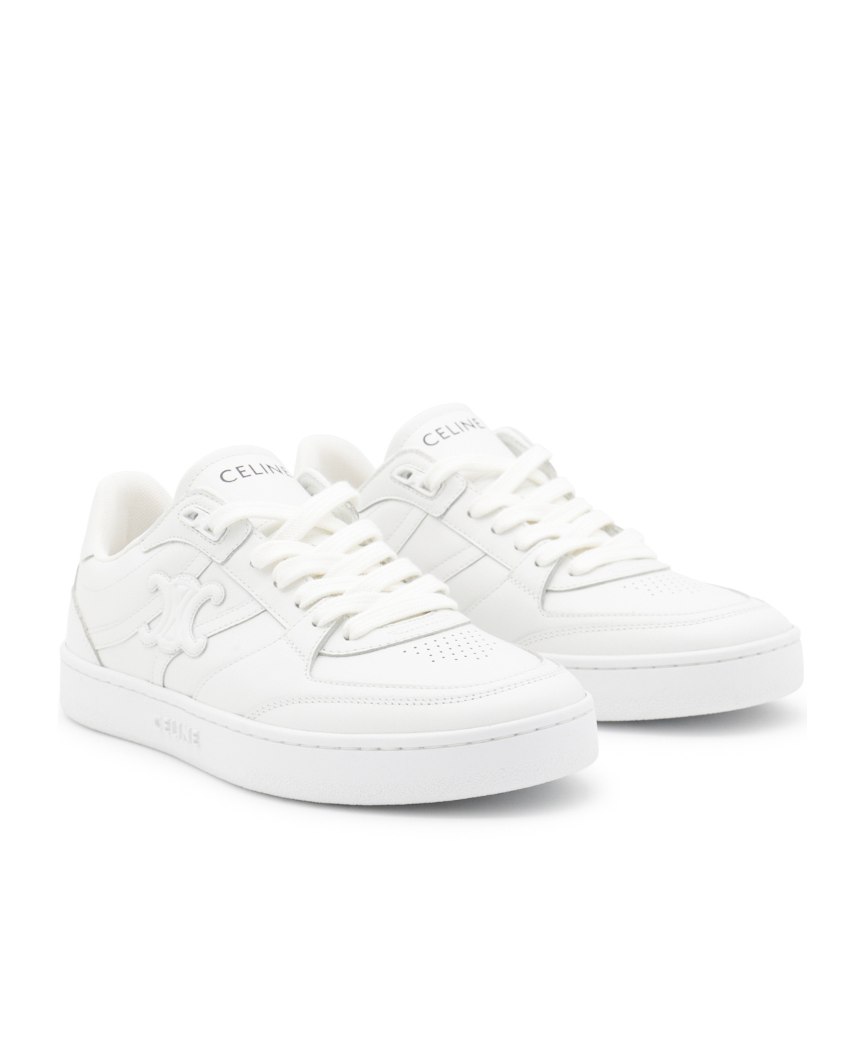 Celine Lace-up Low-cut Casual Shoes In White
