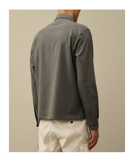 C.p. Company Long-sleeved Wool Shirt In Green