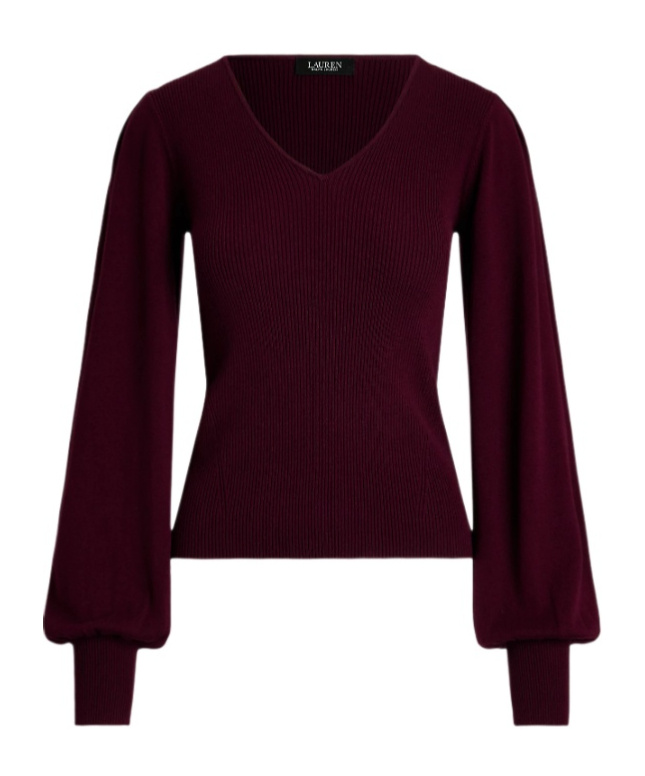 Ralph Lauren V-neck Long-sleeved Sweater In Brown