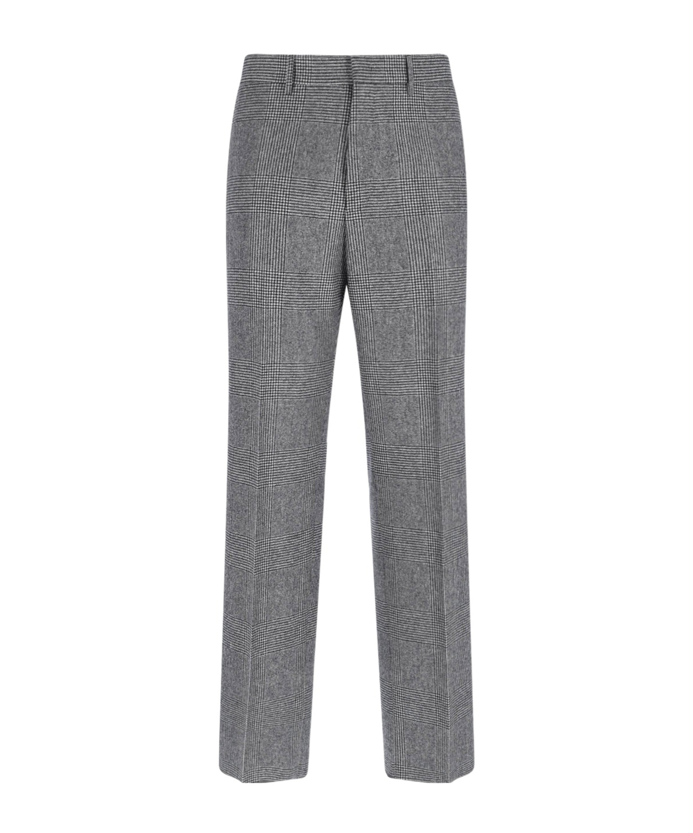 Tagliatore Double-breasted Houndstooth Suit With Signature Silver Details In Gray